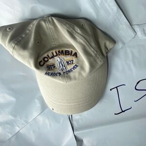 Columbia STS 107 Heroes Forever Baseball Cap Tan Adjustable Strap Unisex